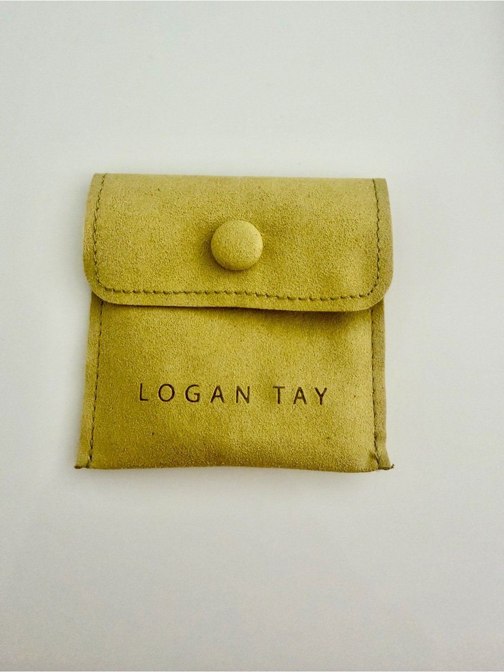 Logan Tay Olive Suede Pouch